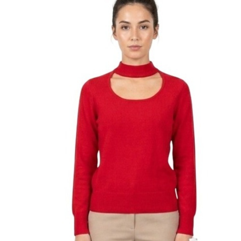 INC International Concepts Cutout Sweater Womens Small Red Excellent